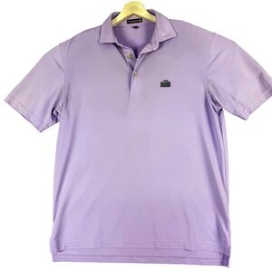 Peter Millar Polo Shirt Mens‎ Medium Purple Summer Comfort Golf Clubhouse Logo